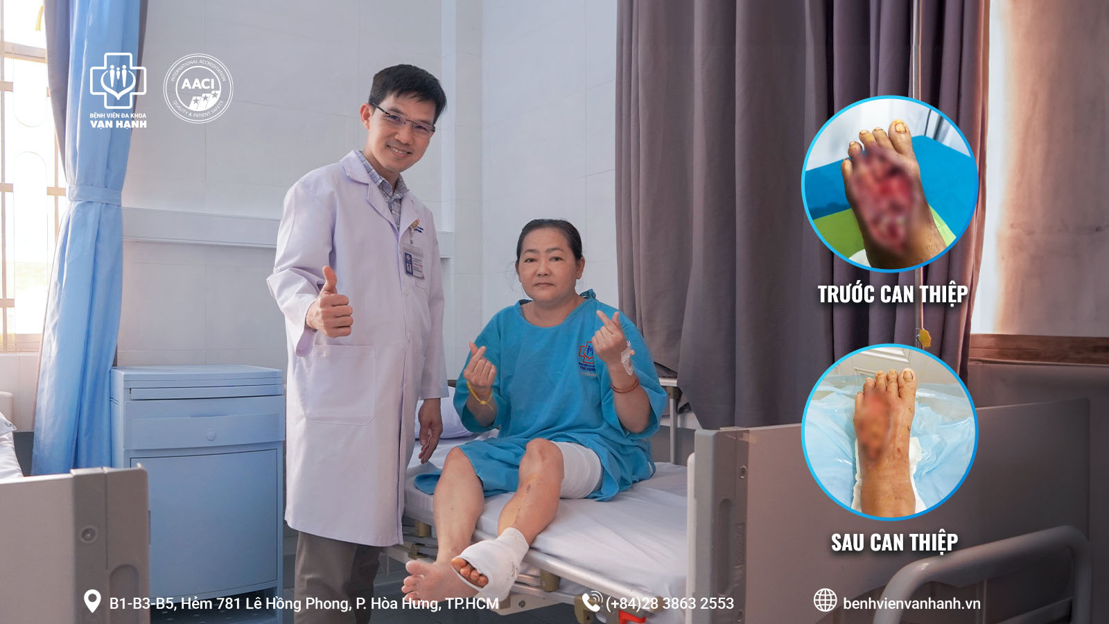 BS Huỳnh Thế Vinh trực tiếp phẫu thuật ghép da cho bệnh nhân đái tháo đường