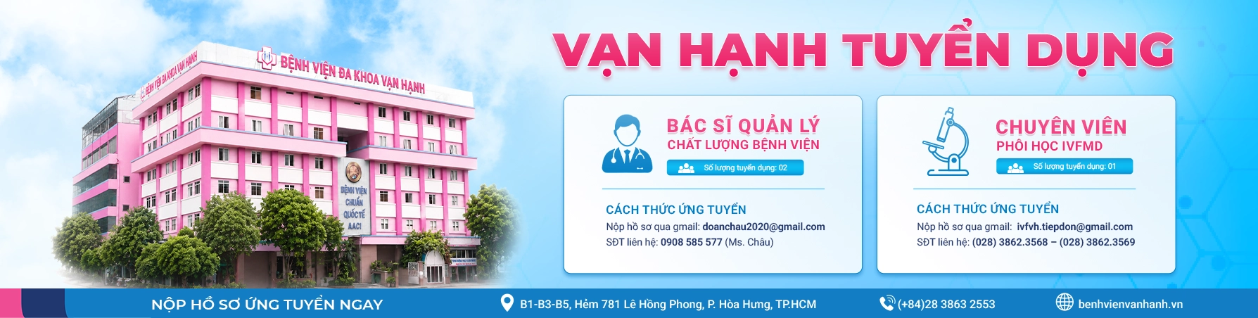 Tuyển dụng Bệnh viện Đa khoa Vạn Hạnh